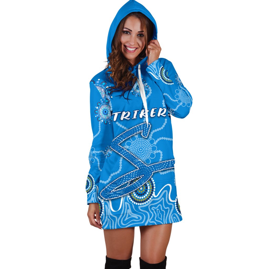 Adelaide Strikers Women Hoodie Dress Indigenous Blue Energy - Vibe Hoodie Shop