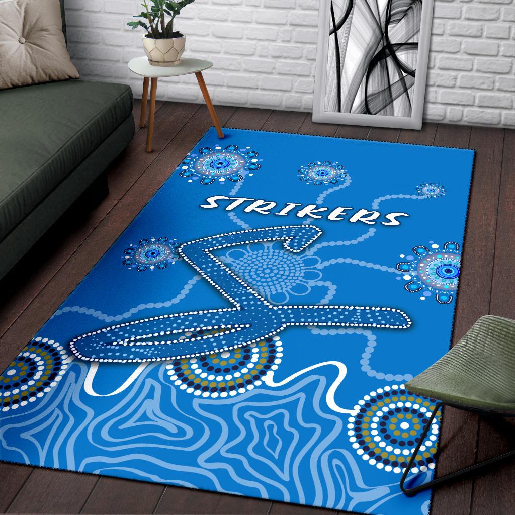 Adelaide Strikers Area Rug Indigenous Blue Energy - Vibe Hoodie Shop