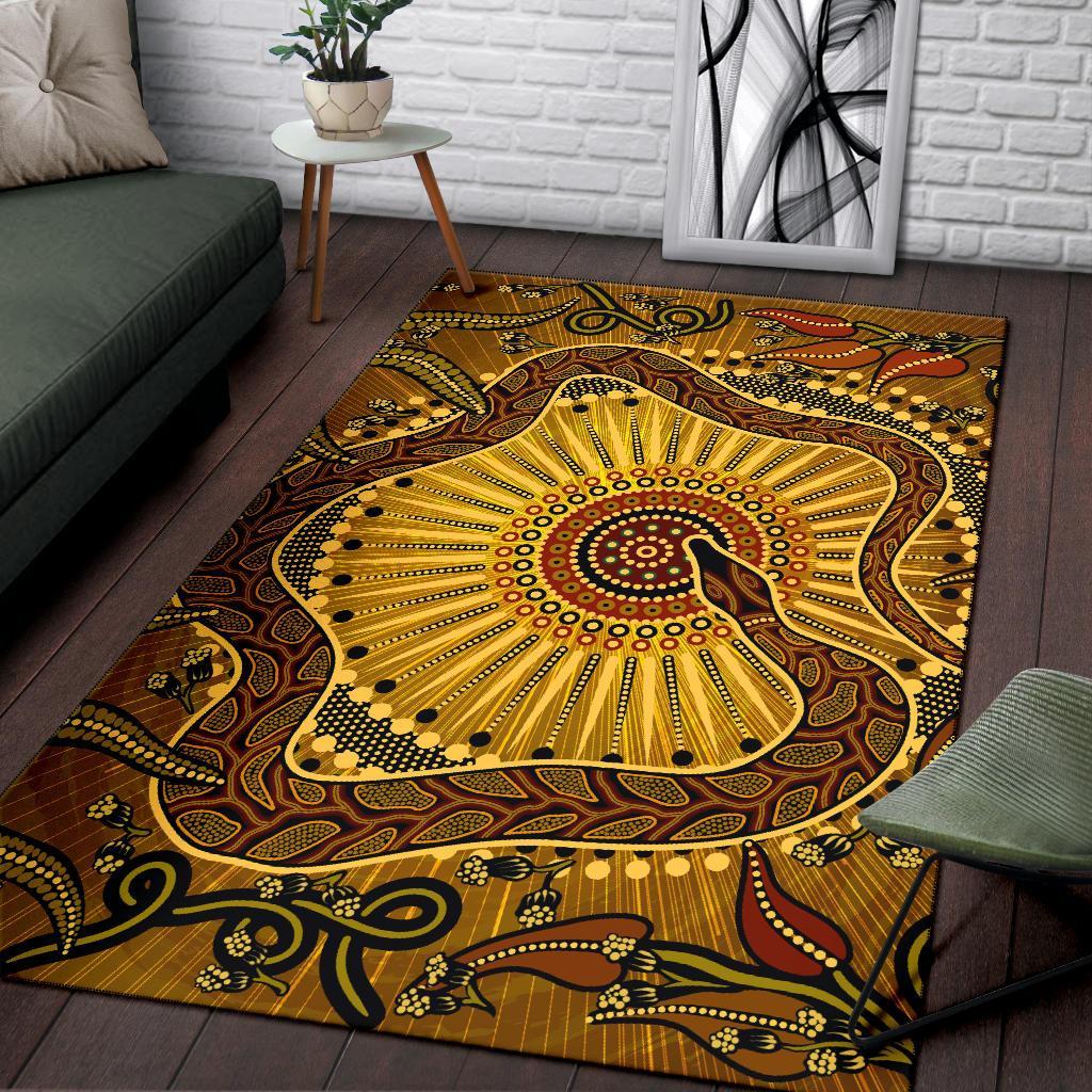 Area Rug - Australian Aboriginal Snake - Rainbow Serpent - Vibe Hoodie Shop