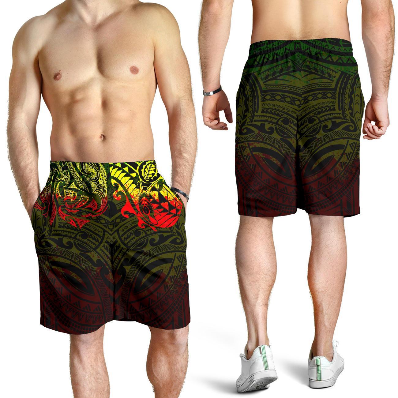 New Zealand All Over Print Men's Shorts, Maori Polynesian Tattoo Reggage - Vibe Hoodie Shop