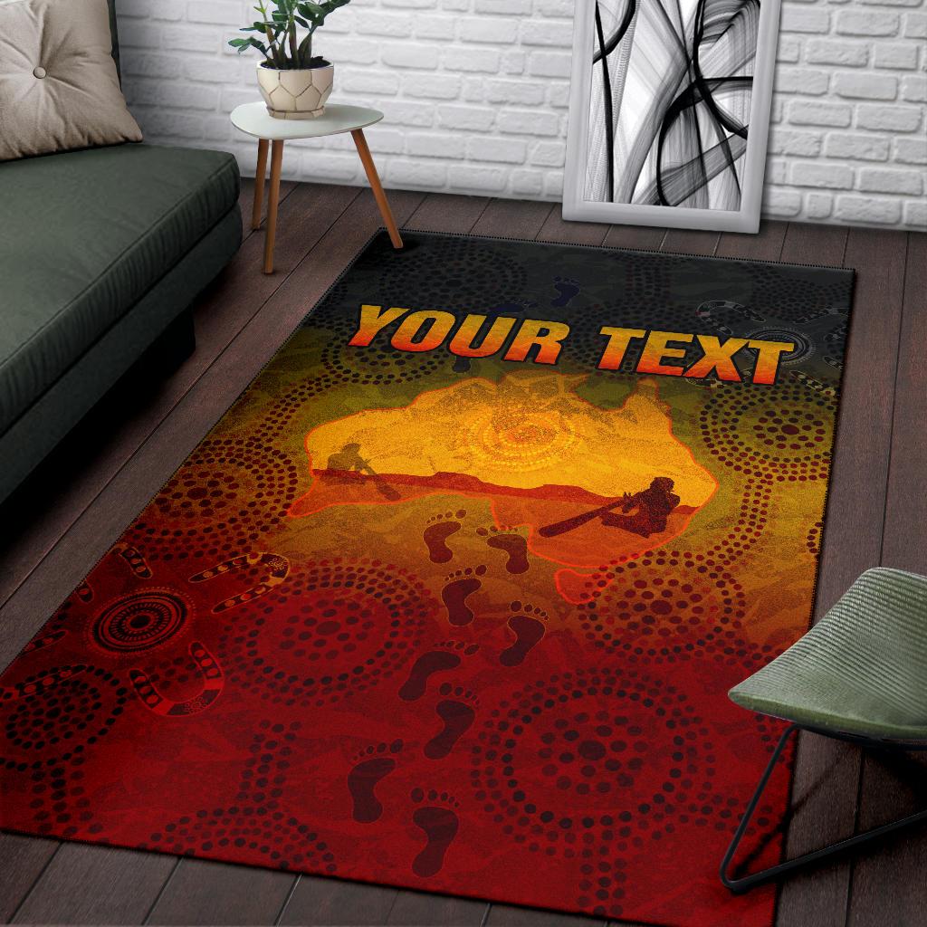 Custom Aboriginal Area Rug, Australian Map with Indigenous Color - Vibe Hoodie Shop