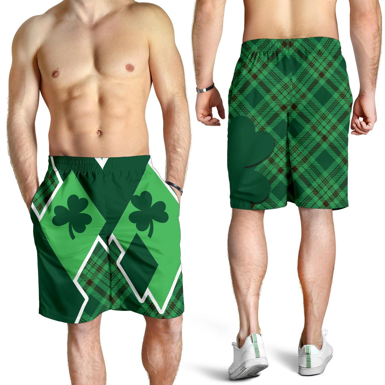 St. Patrick Day Ireland All Over Print Men's Shorts Shamrock - Vibe Hoodie Shop