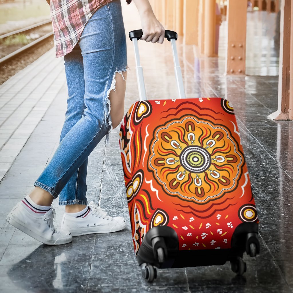 Aboriginal Luggage Covers - Indigenous Art Patterns Ver01 - Vibe Hoodie Shop
