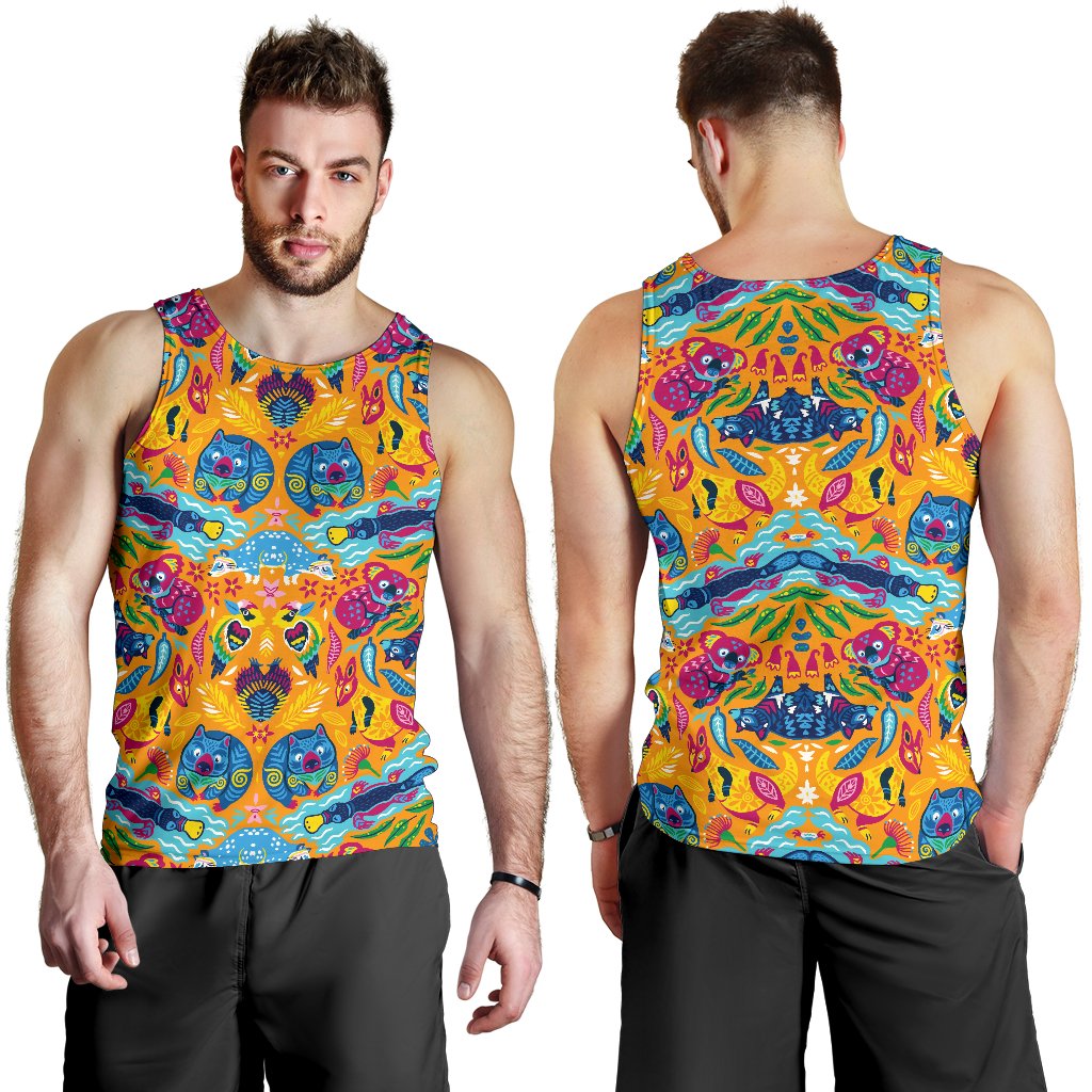 Men Tank Top - Australia Animals Mens Tank Color Art - Vibe Hoodie Shop