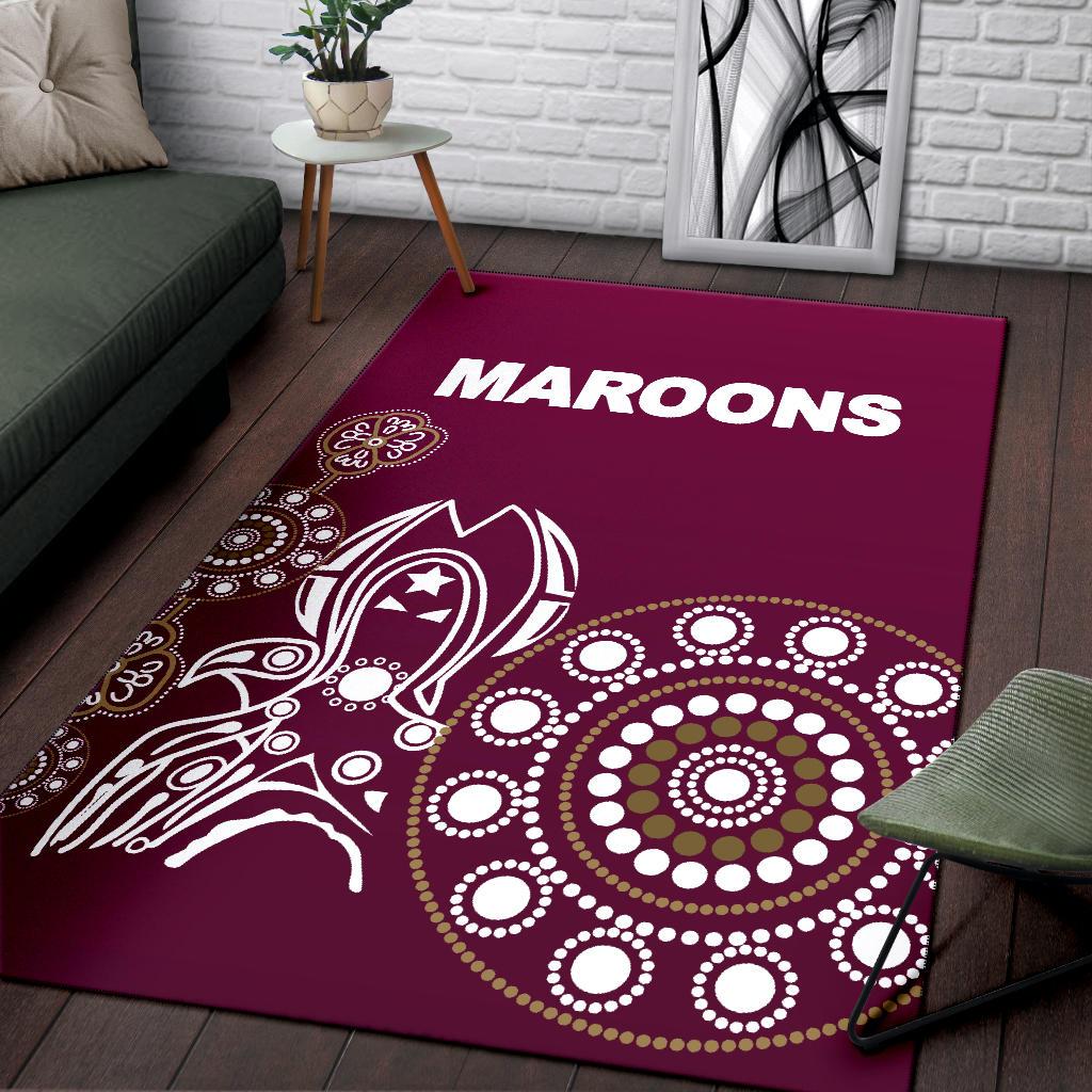 Queensland Area Rug Maroons Simple Indigenous - Vibe Hoodie Shop