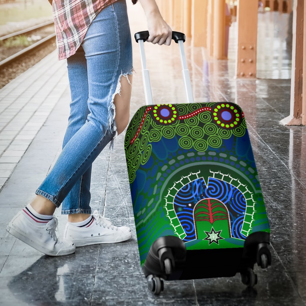 Torres Strait Luggage Covers - Dhari And Dot Patterns - Vibe Hoodie Shop