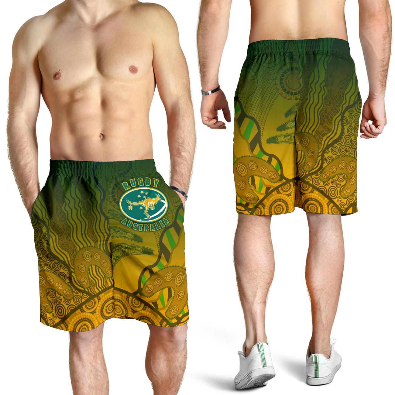 Men's Shorts, Aboriginal Australian Rugby Shorts - Vibe Hoodie Shop