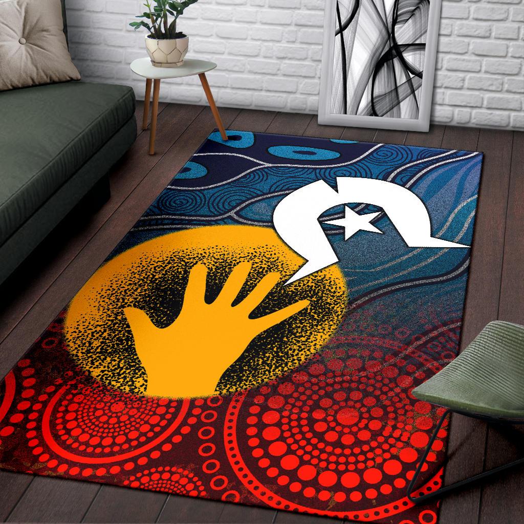 Aboriginal Area Rug - Aboriginal and Torres Strait Islanders Flag - Vibe Hoodie Shop