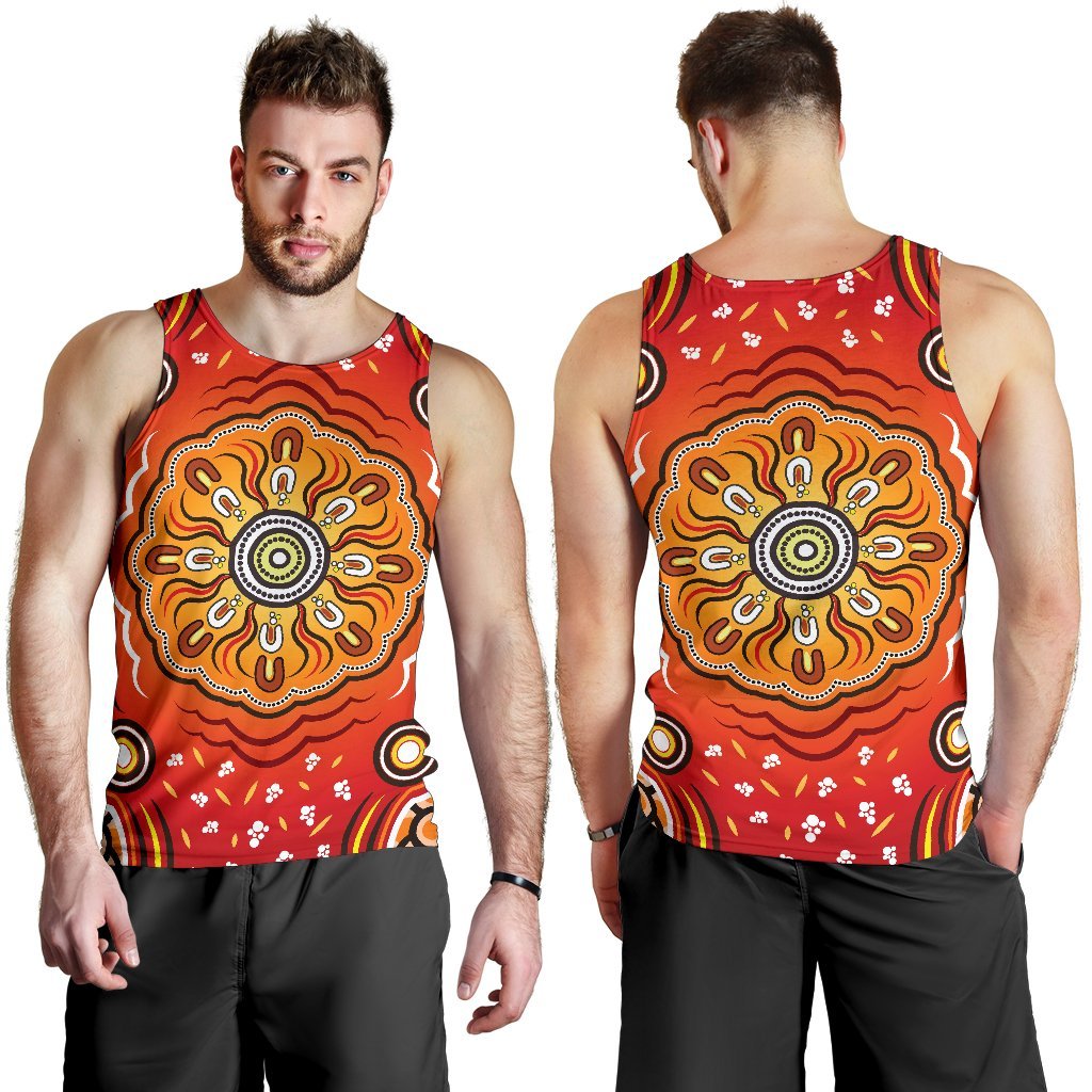 Aboriginal Men's Tank Top - Indigenous Art Patterns Ver01 - Vibe Hoodie Shop