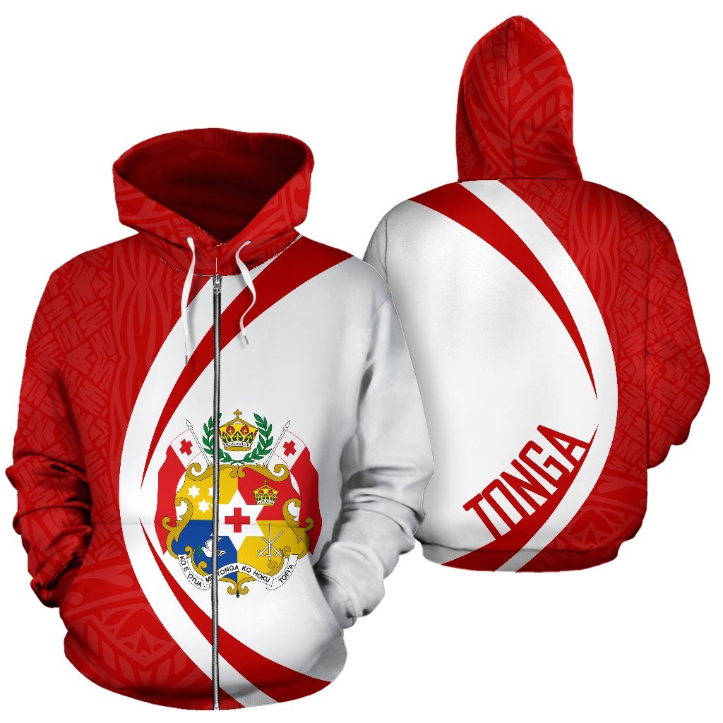 Zip Up Hoodie Tonga Polynesian - Circle Style - Vibe Hoodie Shop