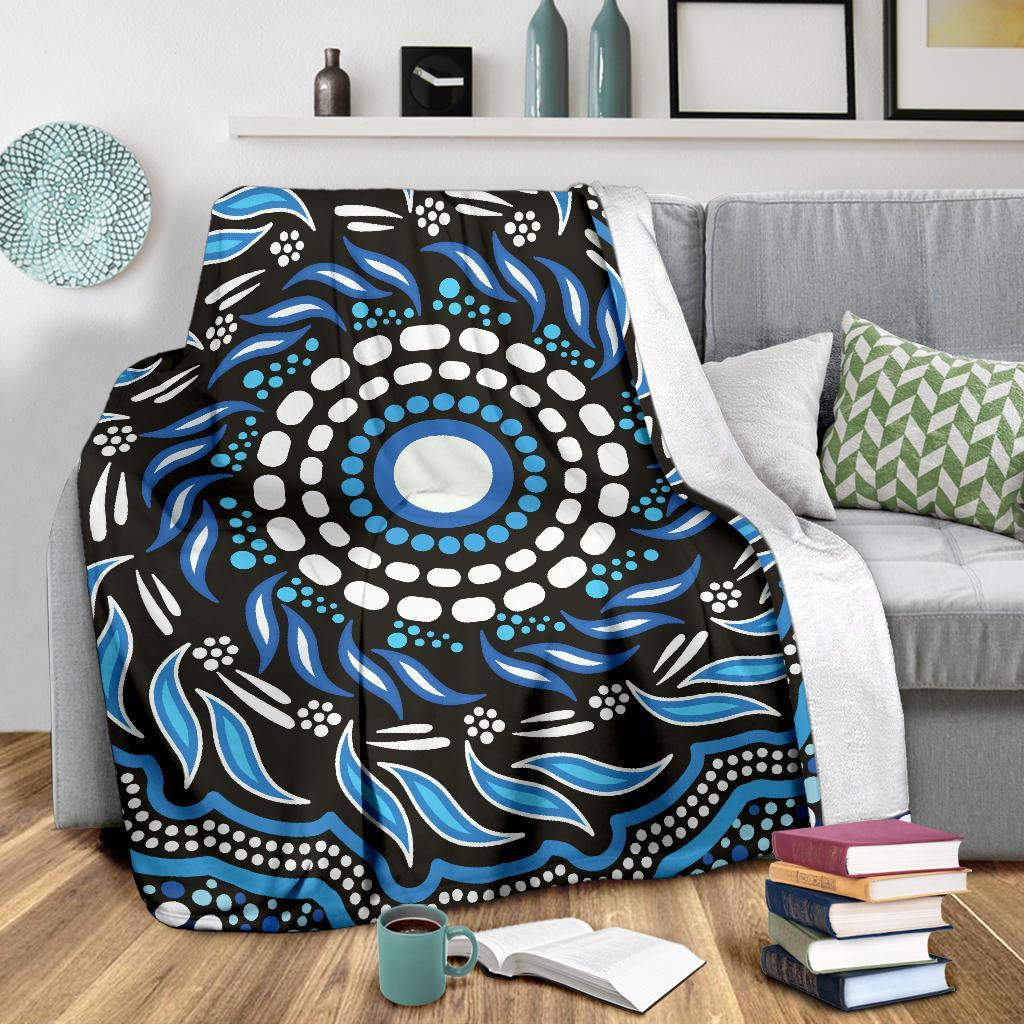Aboriginal Premium Blanket - Indegenous Dot Painting Art - Vibe Hoodie Shop