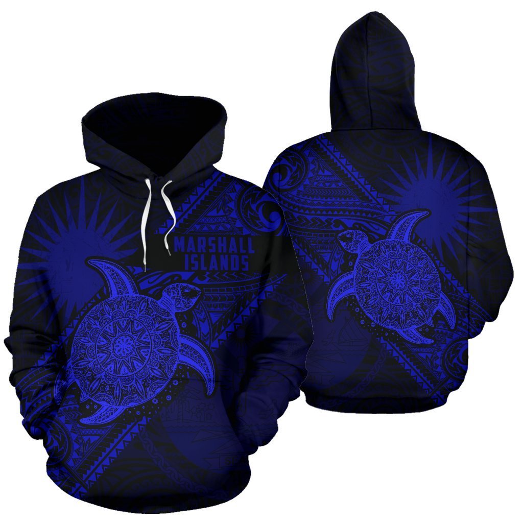 Marshall Islands Hoodie Turtle - Polynesia Diagonal Line Style - Vibe Hoodie Shop