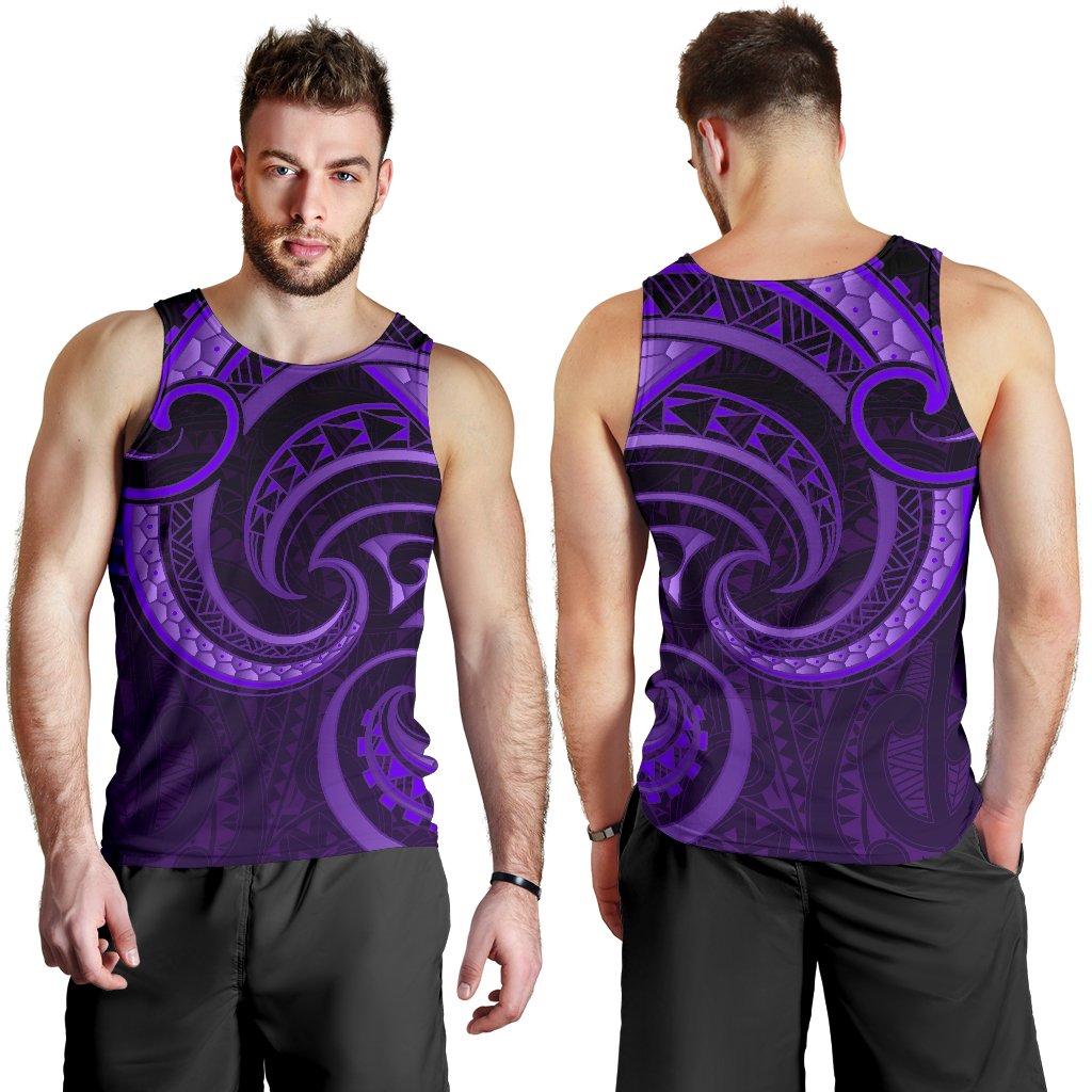 New Zealand Maori Mangopare Men Tank Top Polynesian - Purple - Vibe Hoodie Shop