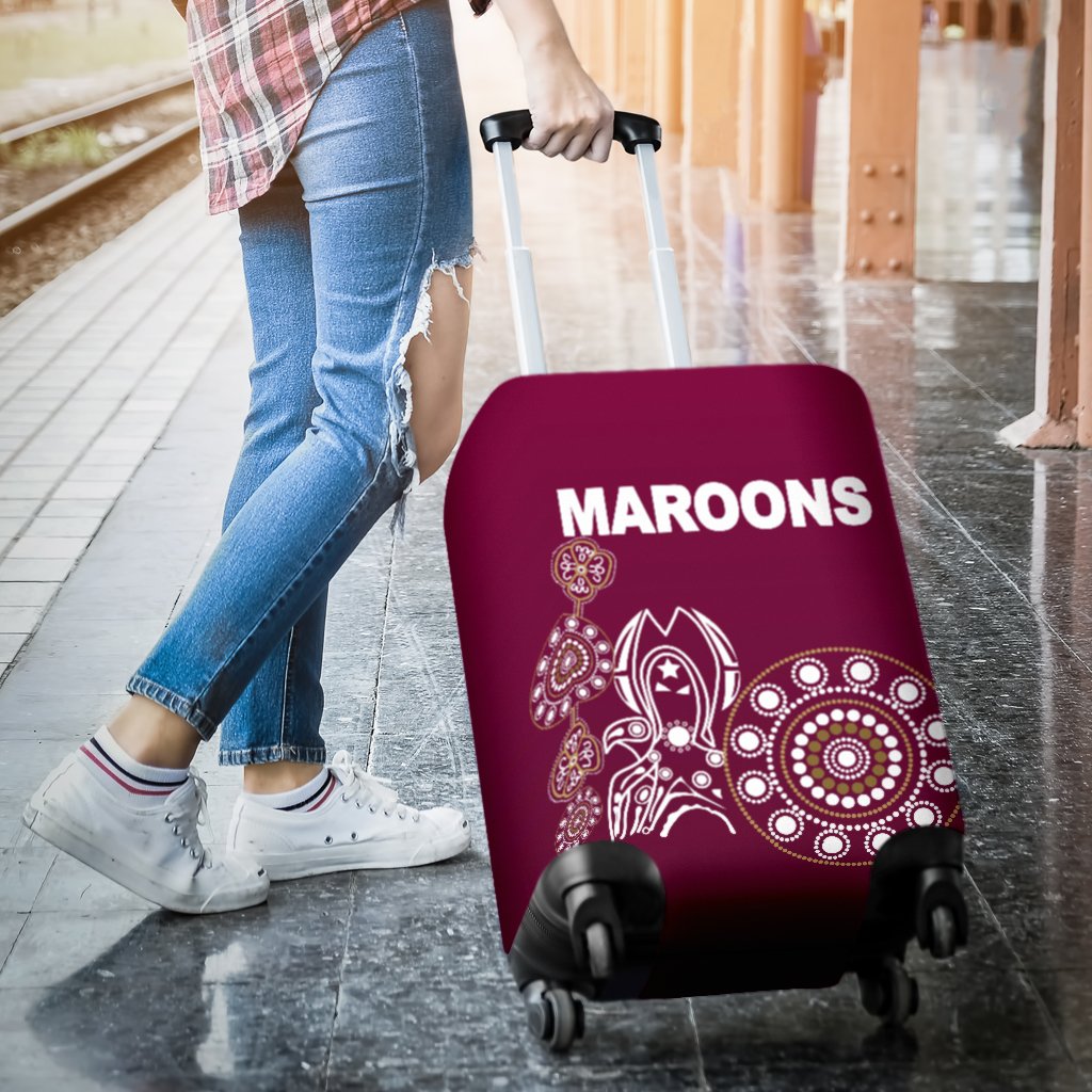Queensland Luggage Covers Maroons Simple Indigenous - Vibe Hoodie Shop