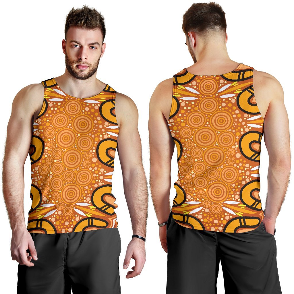 Aboriginal Men's Tank Top - Indigenous Art Patterns Ver03 - Vibe Hoodie Shop