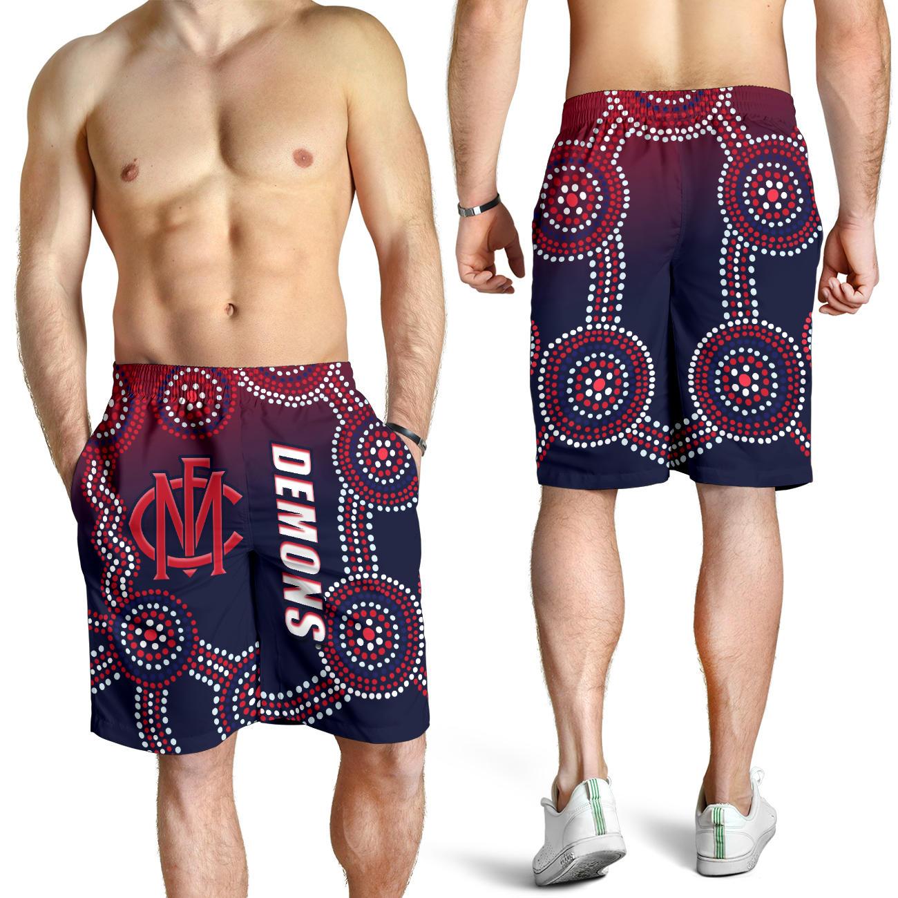 Demons Indigenous Men Shorts Melbourne Fancy - Vibe Hoodie Shop