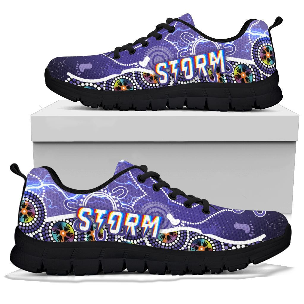 Melbourne Storm Sneakers Unique Indigenous - Vibe Hoodie Shop