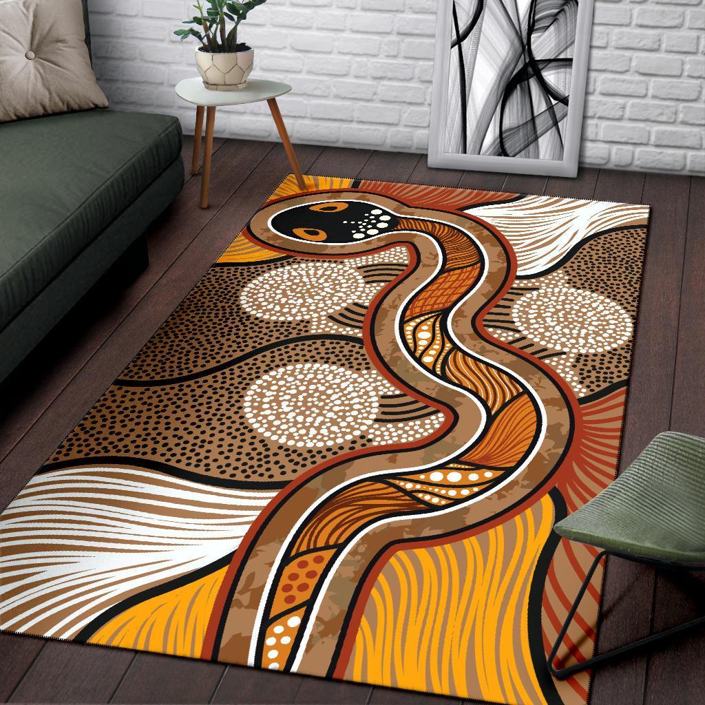 Aboriginal Area Rug - Indigenous Snake Vintage Stye - Vibe Hoodie Shop