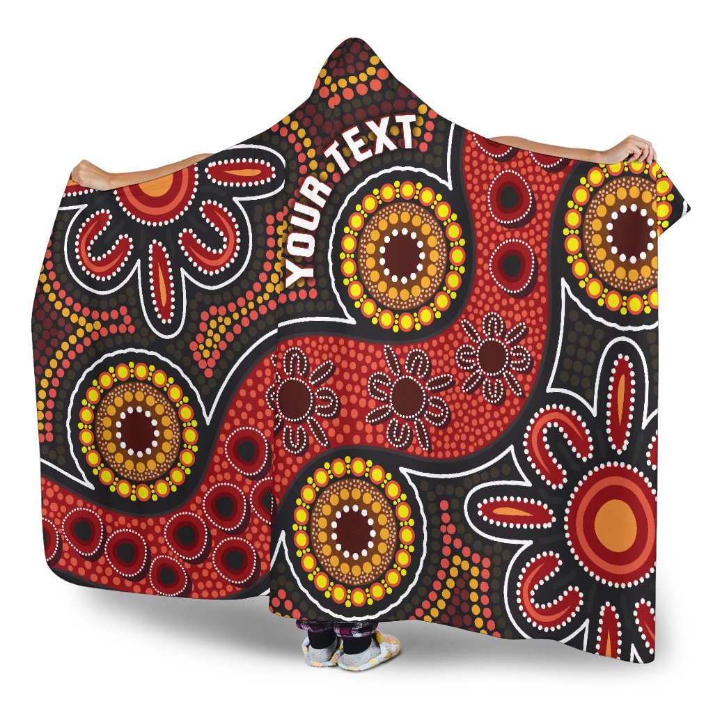 custom-aboriginal-hooded-blanket-indigenous-circle-dot-painting-style