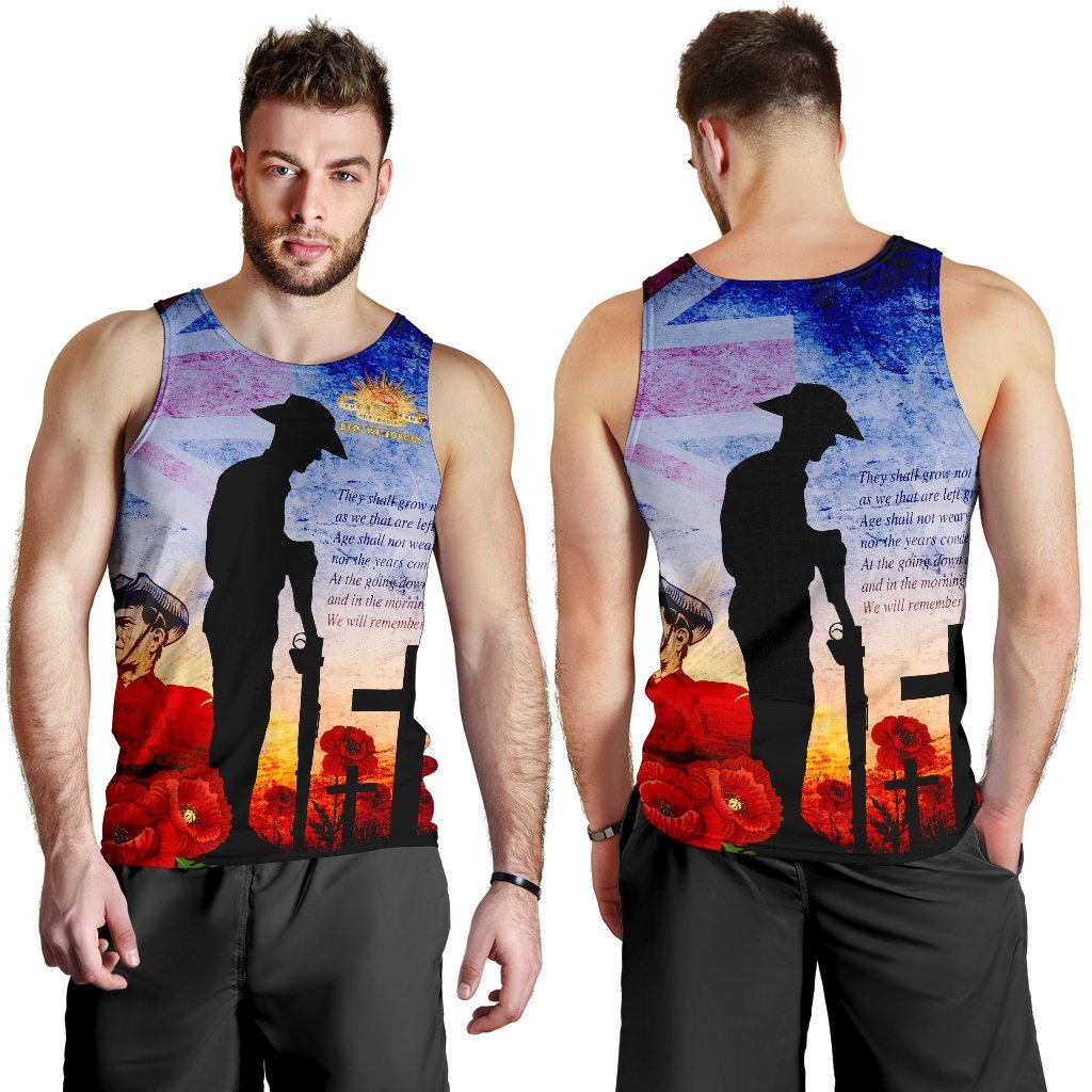 ANZAC Men's Tank Top - ANZAC 2020 Lest We Forget The Australian Army - Vibe Hoodie Shop