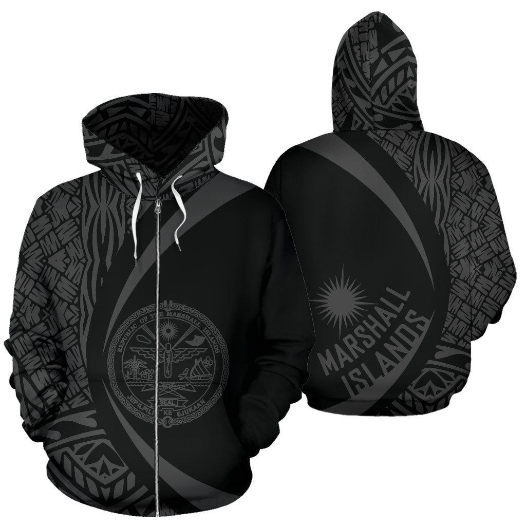 Marshall Islands Polynesian Zip - Up Hoodie - Circle Style 02 - Vibe Hoodie Shop