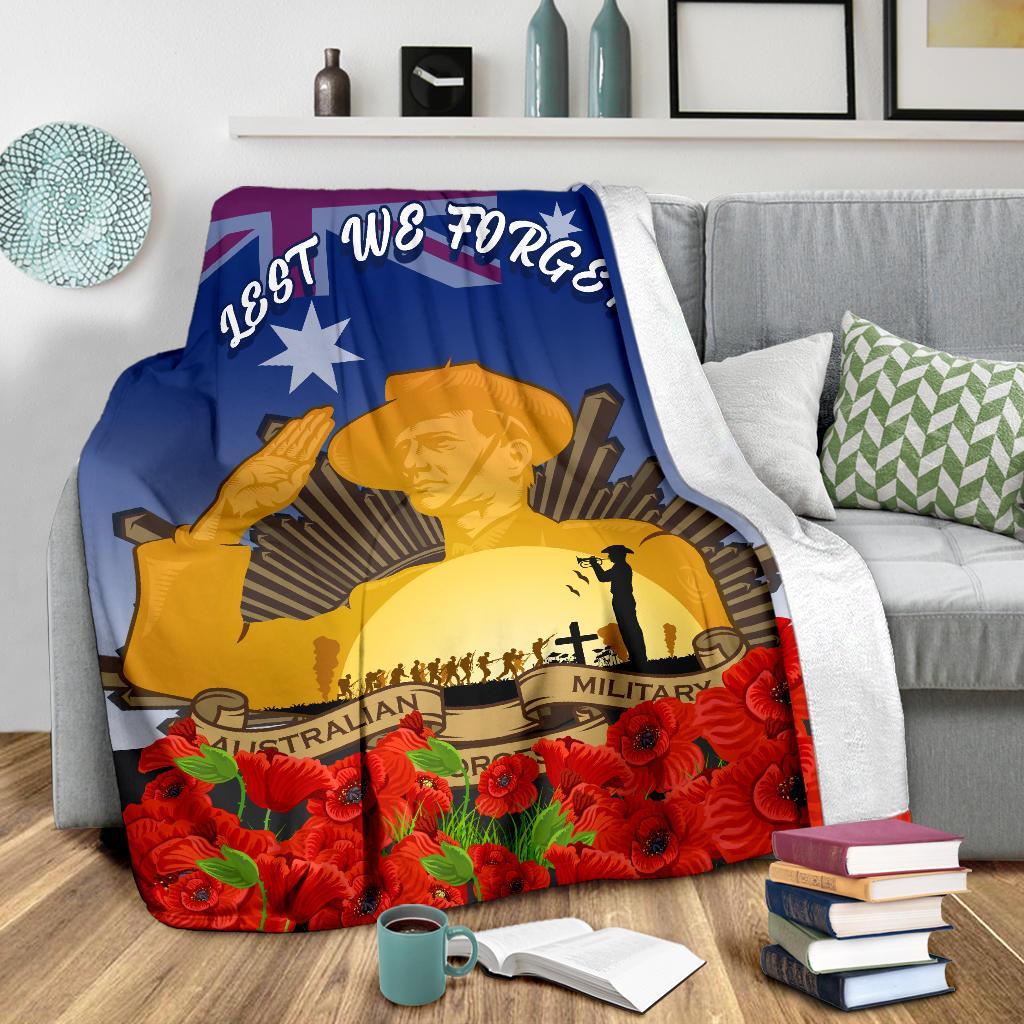 Premium Blanket - Australia ANZAC Day 2020 And Soldiers - Vibe Hoodie Shop