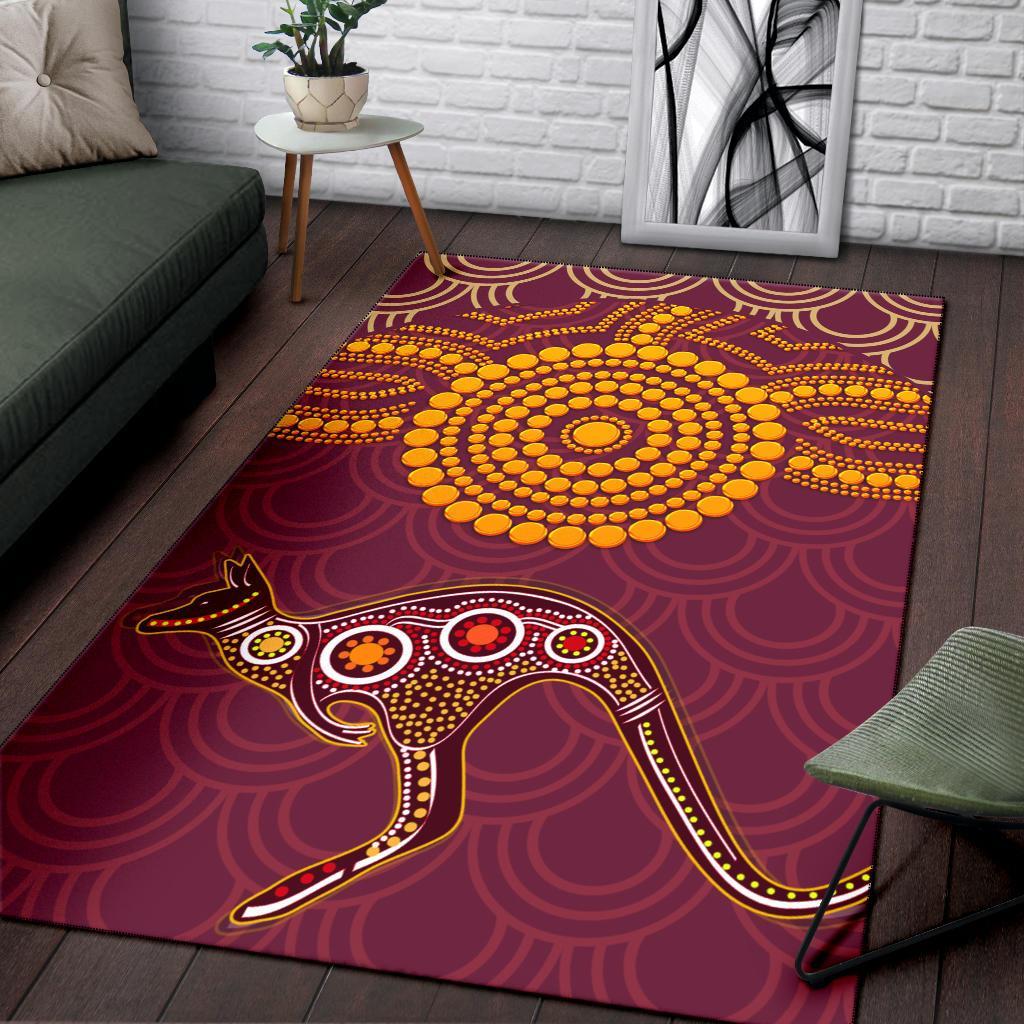 Aboriginal Area Rug - Aboriginal Kangaroo - Vibe Hoodie Shop