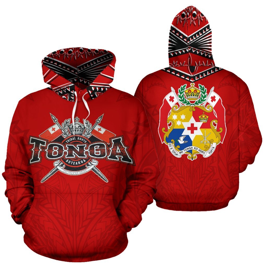 Tonga All Over Hoodie Red - Vibe Hoodie Shop