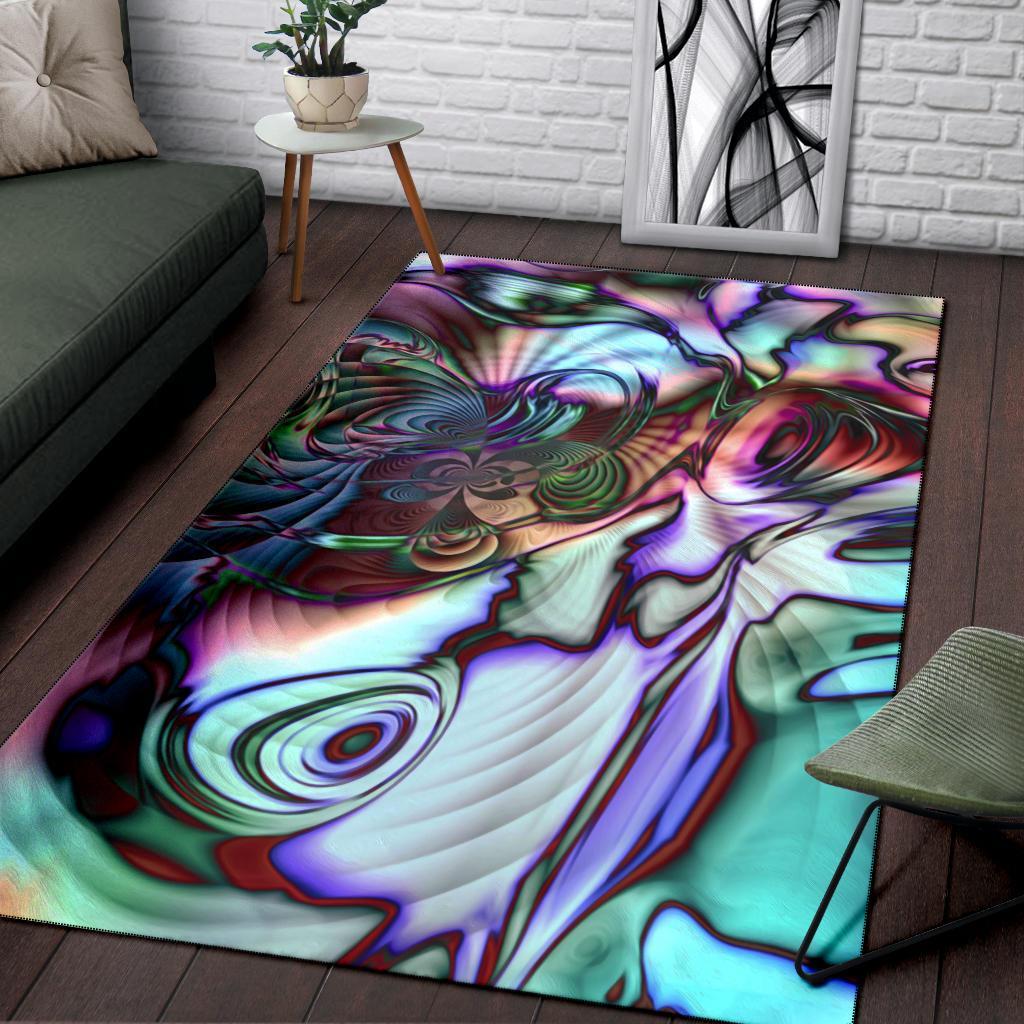 New Zealand Paua Shell Area Rug - Vibe Hoodie Shop