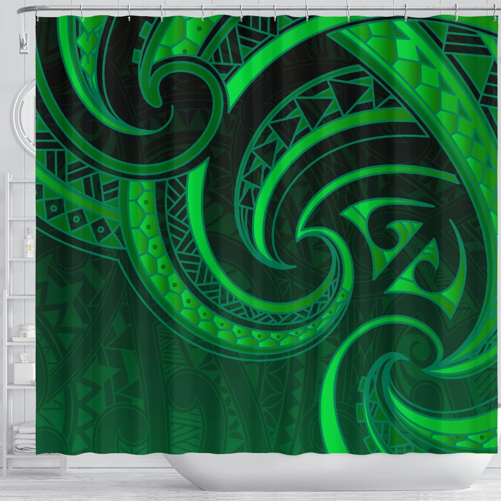 new-zealand-maori-mangopare-shower-curtain-polynesian-green