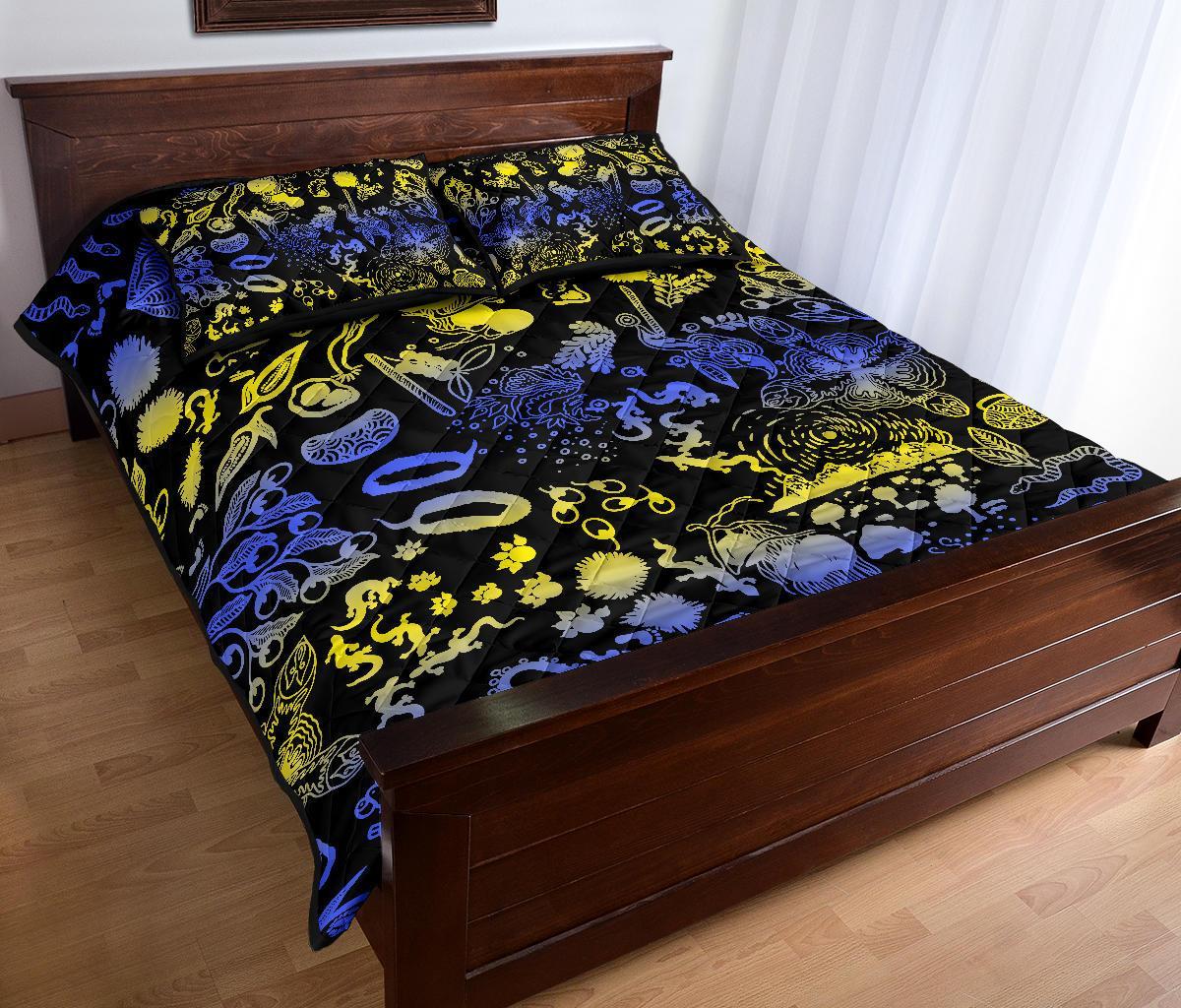 Aboriginal Quilt Cover Set, Australian Animals Patterns Golden Wattle - Vibe Hoodie Shop