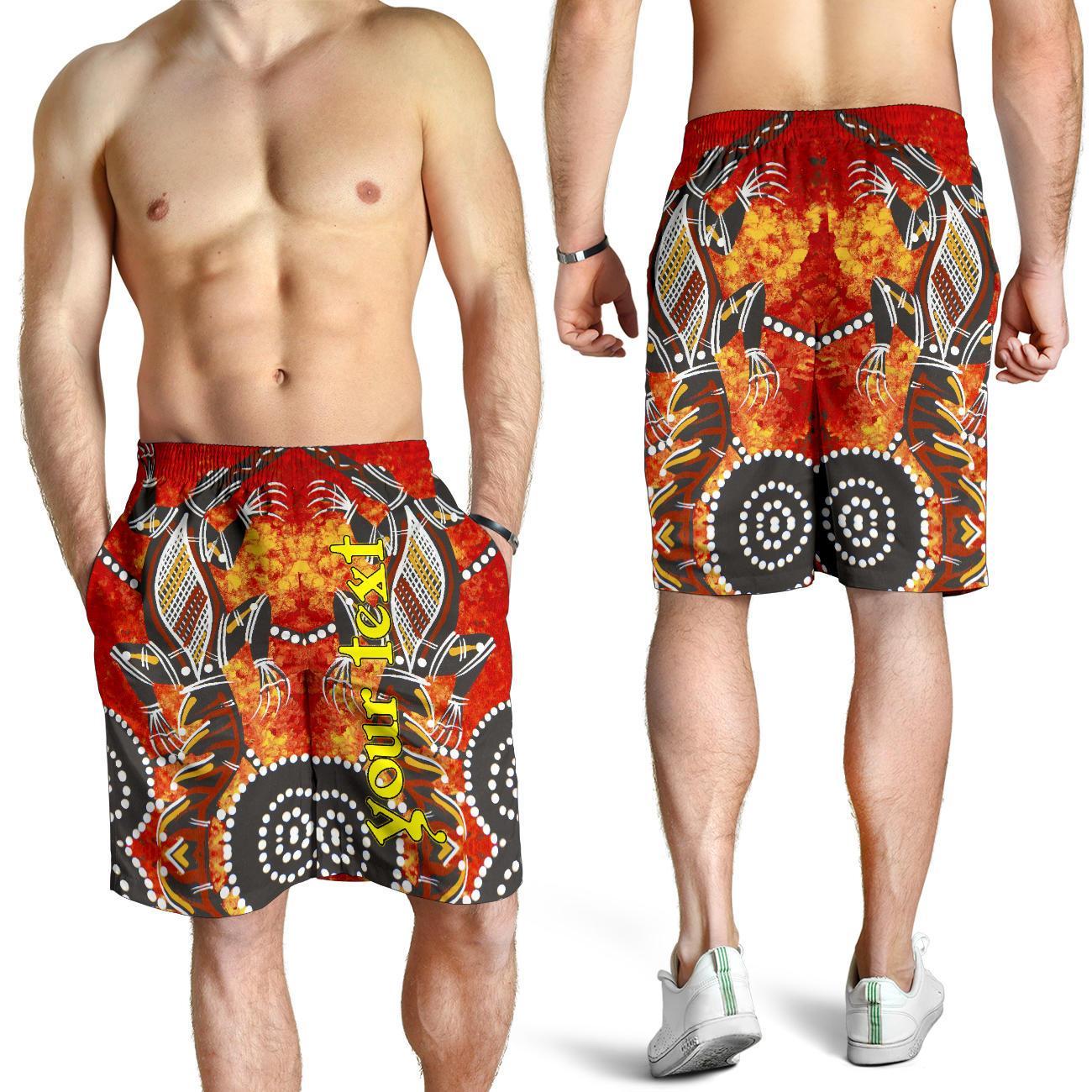 (Custom) Shorts Men - Aboriginal Crocodile And Kangaroo - Vibe Hoodie Shop