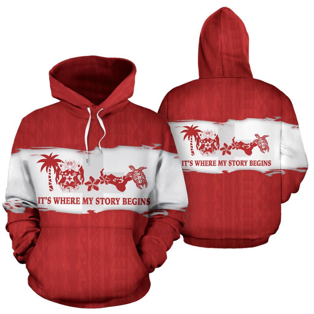 Tonga Where My Story Begins Hoodie Red - Vibe Hoodie Shop