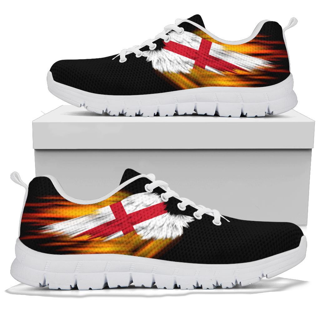 England Sneakers - Fire Wings and Flag - Vibe Hoodie Shop