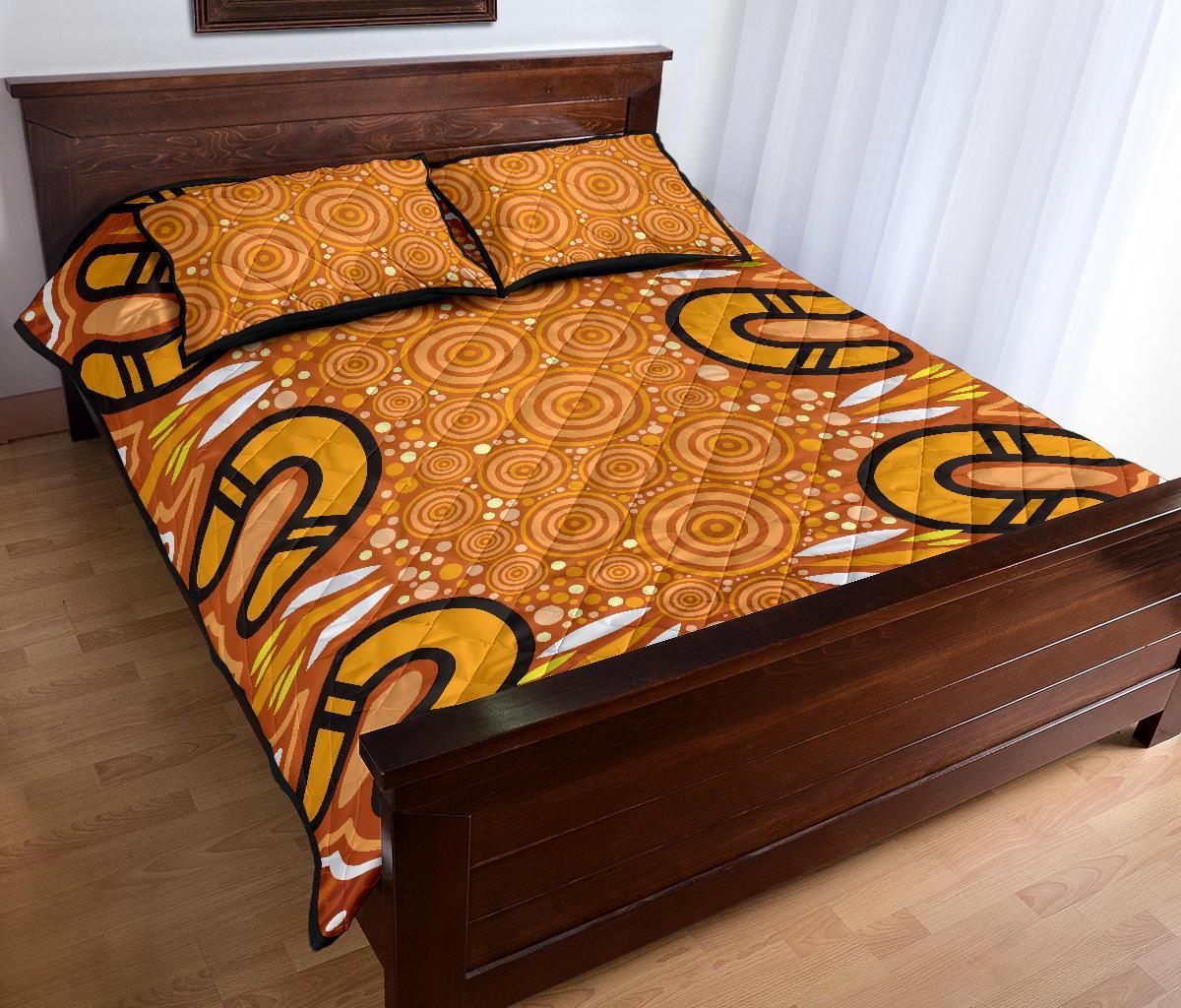 Aboriginal Quilt Bed Set - Indigenous Art Patterns Ver03 - Vibe Hoodie Shop