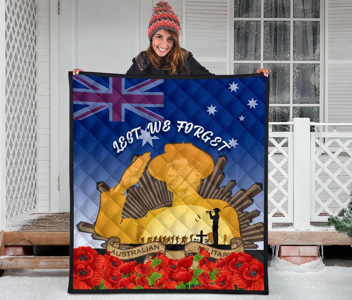 Premium Quilt - Australia ANZAC Day 2020 And Soldiers - Vibe Hoodie Shop