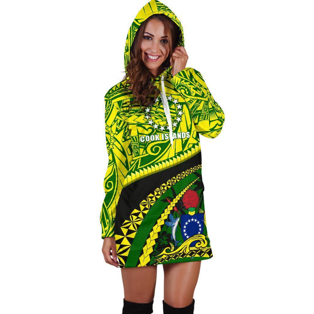 Cook Islands Hoodie Dress Polynesian Tattoo - Vibe Hoodie Shop