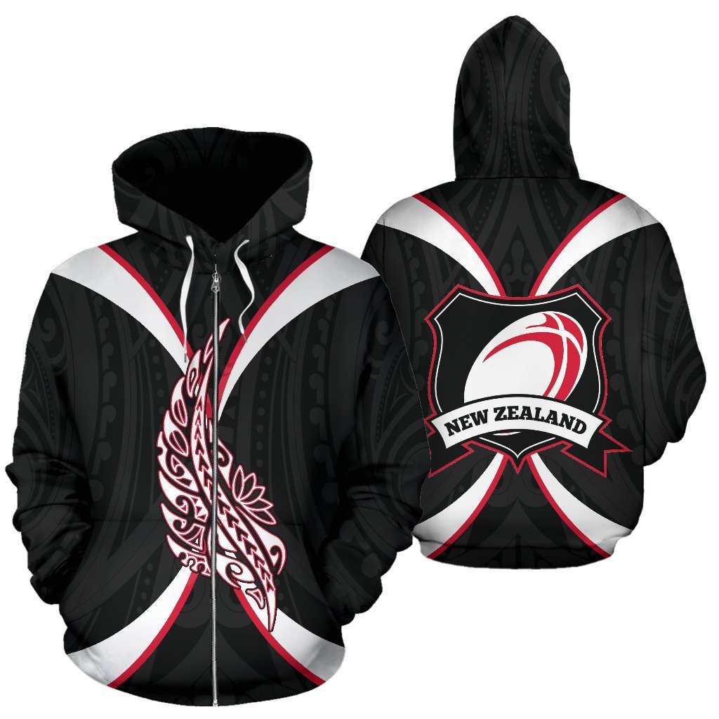 New Zealand Rugby All Over Zip - Up Hoodie - Vibe Hoodie Shop