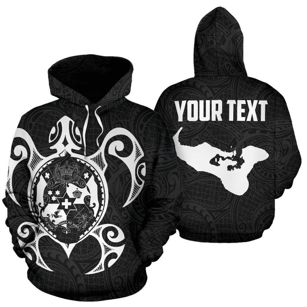 Hoodie Custom Tonga Polynesian Coat Of Arms In Turtle Map White - Vibe Hoodie Shop