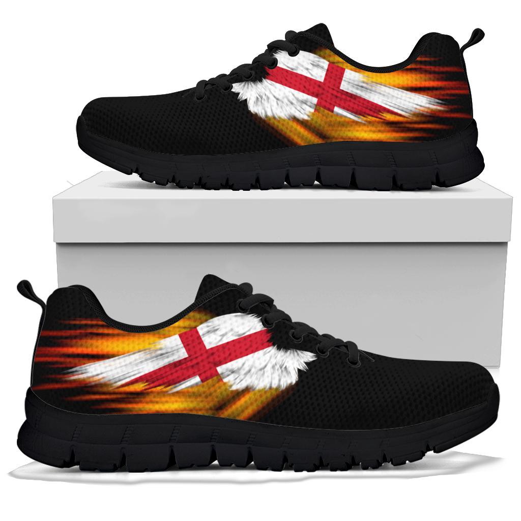 England Sneakers - Fire Wings and Flag - Vibe Hoodie Shop