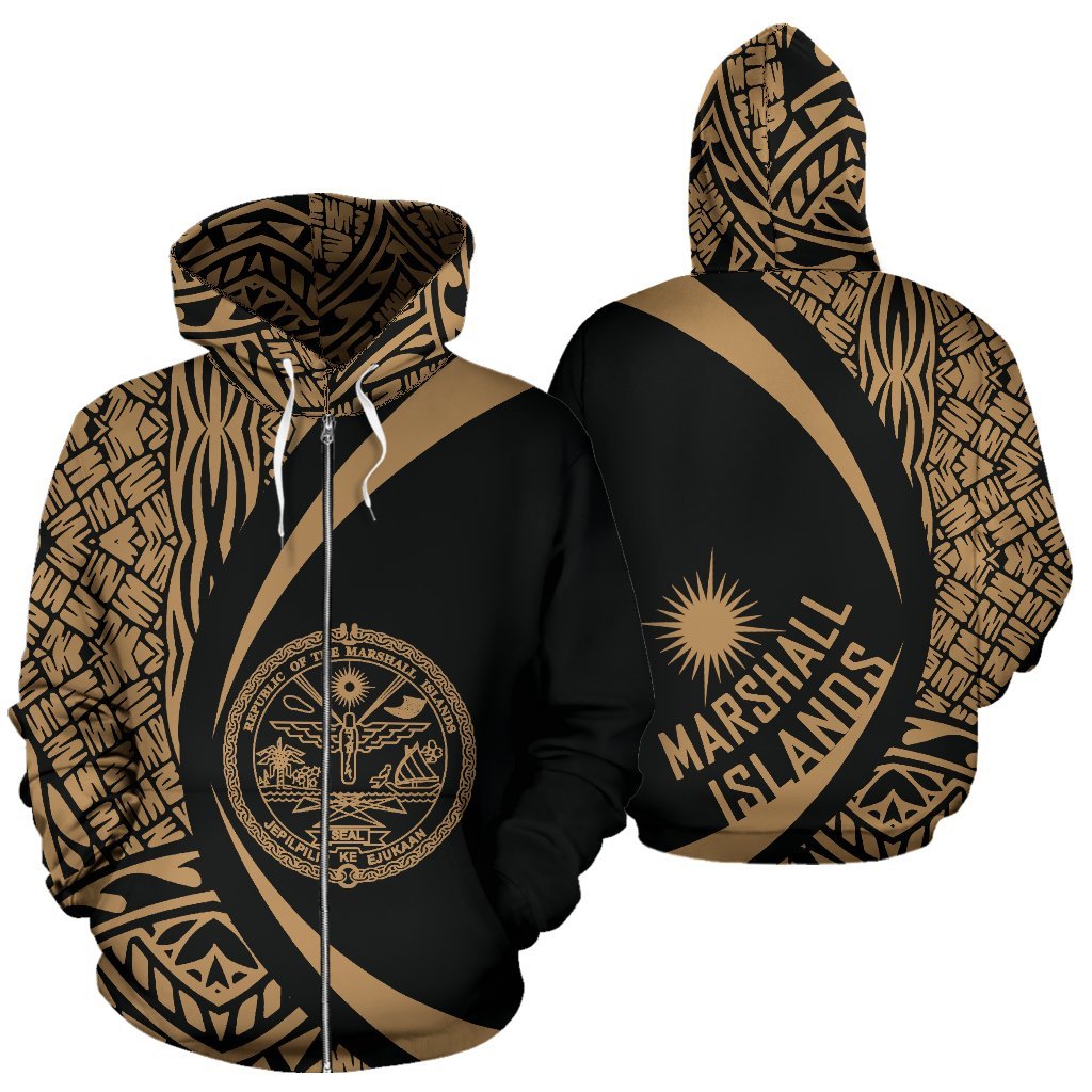 Marshall Islands Polynesian Zip - Up Hoodie - Circle Style 01 - Vibe Hoodie Shop