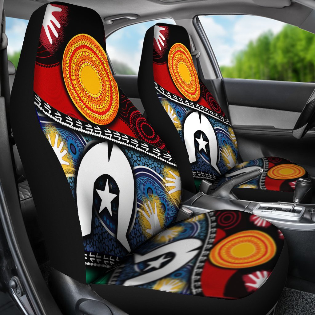 Car Seat Covers - Australian NAIDOC Aboriginal and Torres Strait Islands Flags - Vibe Hoodie Shop