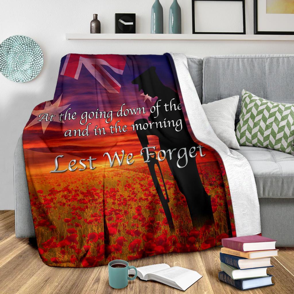 ANZAC Day 2021 Premium Blanket - Lest We Forget Ver02 - Vibe Hoodie Shop