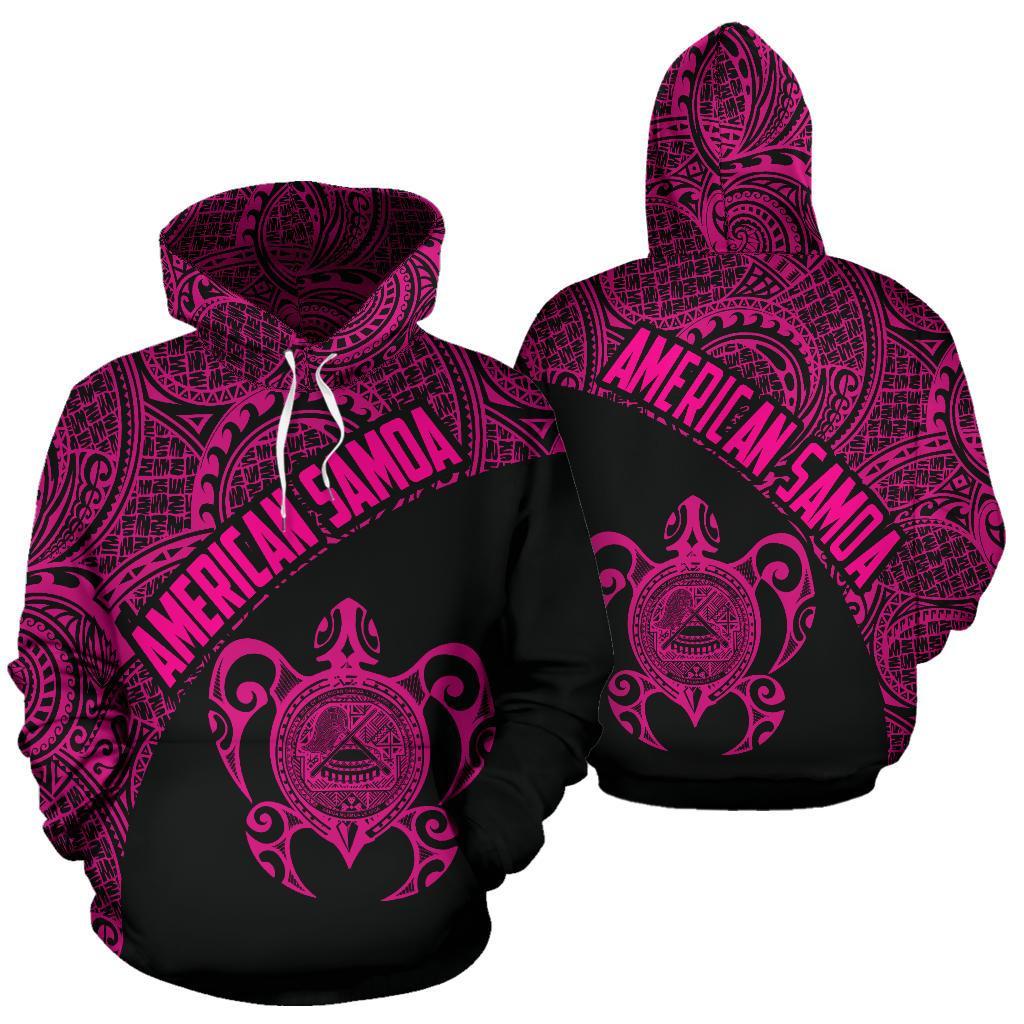 American Samoa Polynesian Hoodie Coat Of Arms In Turtle Pink - Vibe Hoodie Shop