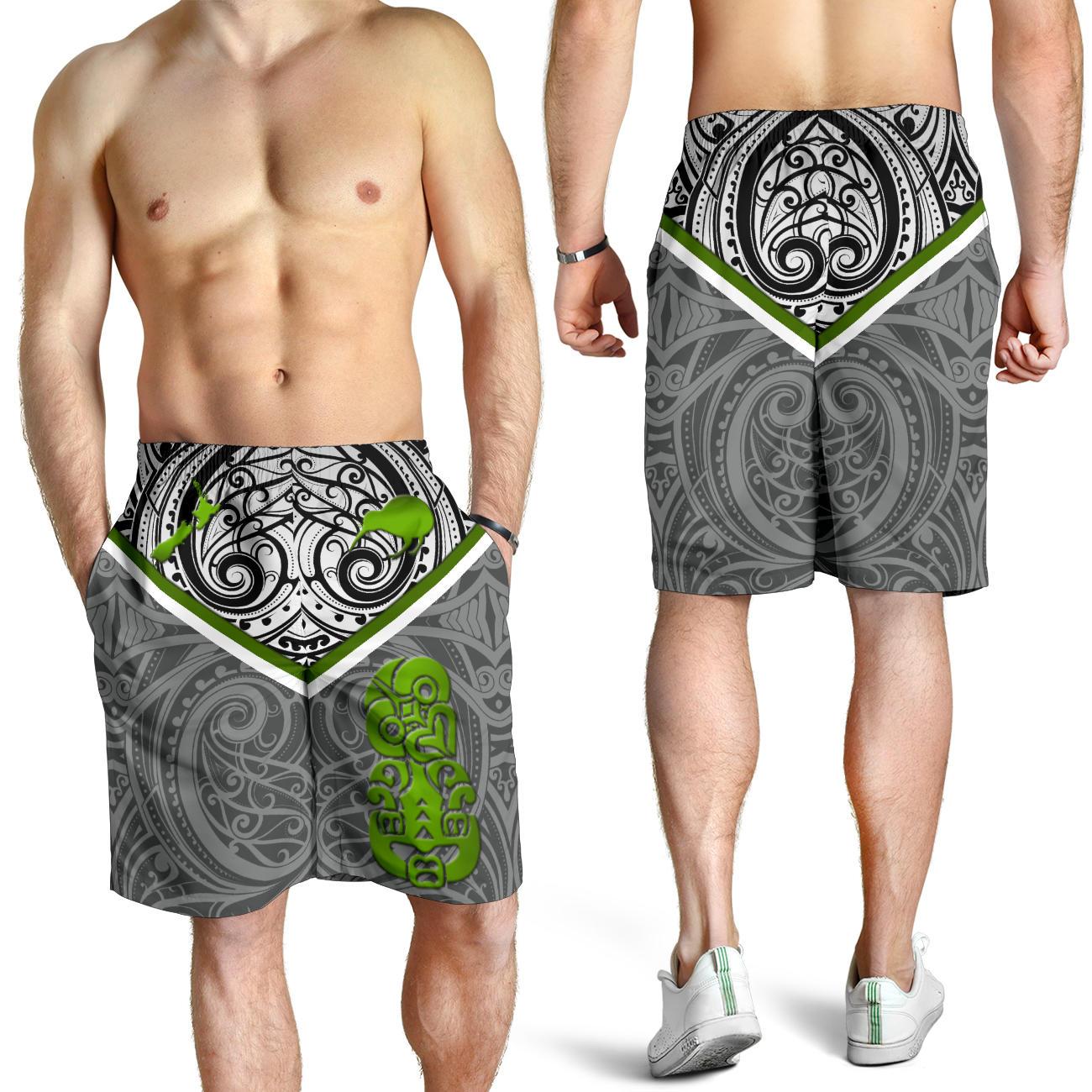 New Zealand Maori Rugby Men's Shorts Pride Version - Gray - Vibe Hoodie Shop