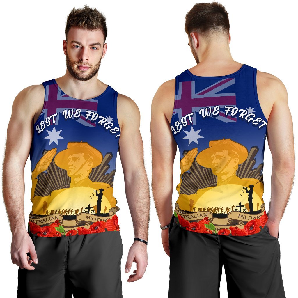 Men's Tank Top - Australia ANZAC Day 2020 And Soldiers - Vibe Hoodie Shop