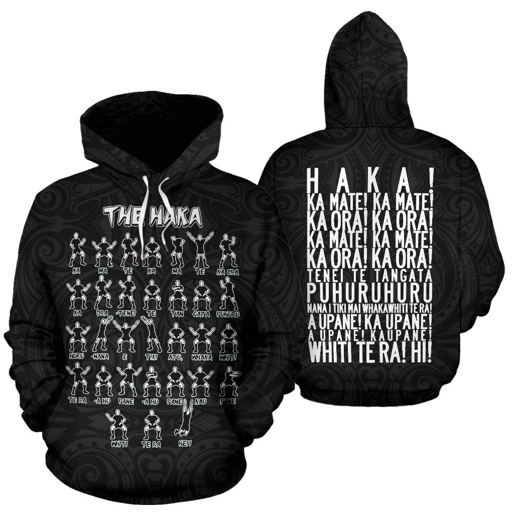 New Zealand Rugby Haka Dance Hoodie Black - Vibe Hoodie Shop