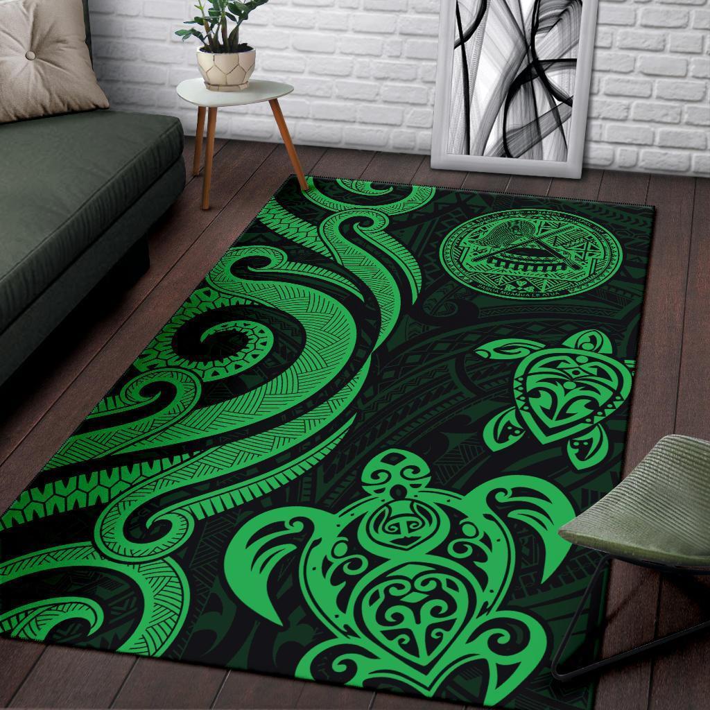 American Samoa Area Rug - Green Tentacle Turtle - Vibe Hoodie Shop