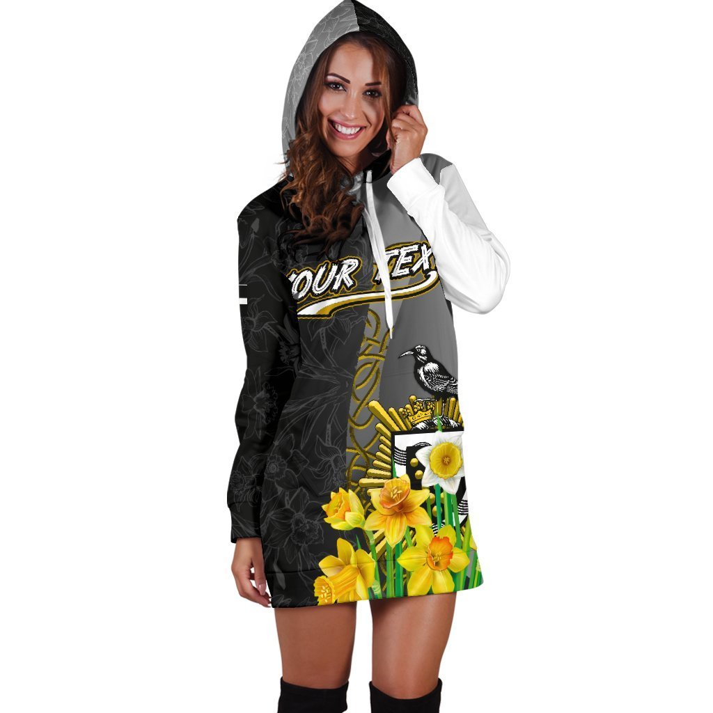 Cornwall Celtic Custom Personalised Hoodie Dress - Daffodil With Seal - Vibe Hoodie Shop