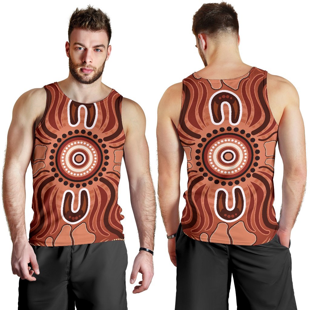 Aboriginal Men's Tank Top - Indigenous Art Patterns Ver02 - Vibe Hoodie Shop